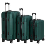 Vertical Pattern 3-in-1 Hard Shell Suitcase Set with Aluminum Alloy Handle & Spinner Wheels