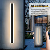 Outdoor Wall Lights Long Wall Sconce Dimmable With Remote Control Long Strip Modern LED Outdoor Wall Light Fixture 1 Pack Black Wall Mount Lighting Sconce Exterior Lights Wall Sconce For House Living Room Corridor - PulinGO