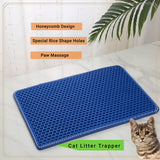 Double Layer Rice Cat Litter Mat – Waterproof, Non-Slip, Easy-to-Clean Trap Pad for Indoor Cats