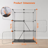 DIY Indoor Cat Cage & Small Pet Playpen – 3-Door, 3-Tier Detachable House for Kittens, Puppies & Rabbits
