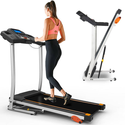 Folding Treadmill – Compact Fitness Equipment with LCD Display for Walking, Running & Cardio Exercise at Home Gym