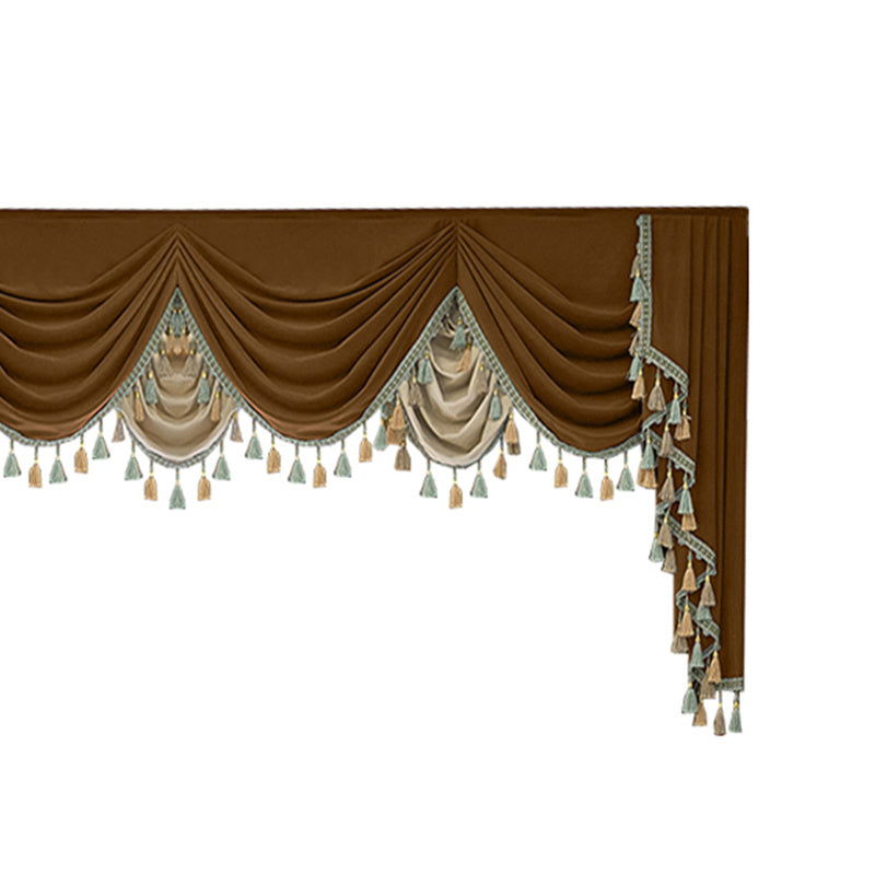 Finished Retro Villa Velvet Splicing Curtains – Thickened Light Luxury Velvet, Patchwork Design, Blackout Rod-Pocket Drapes with Wave Fold Top