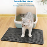 Double Rice Grain Cat Litter Mat – Waterproof Splash Guard & Filter Pad for Easy Cleaning and Mess-Free Homes
