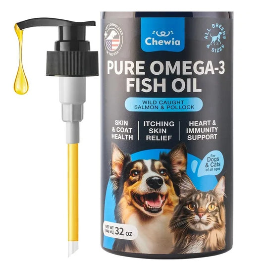 PetOmega™ 32 oz Fish Oil for Dogs – Skin & Coat Enhancer with Omega-3 for Healthy, Shiny Fur