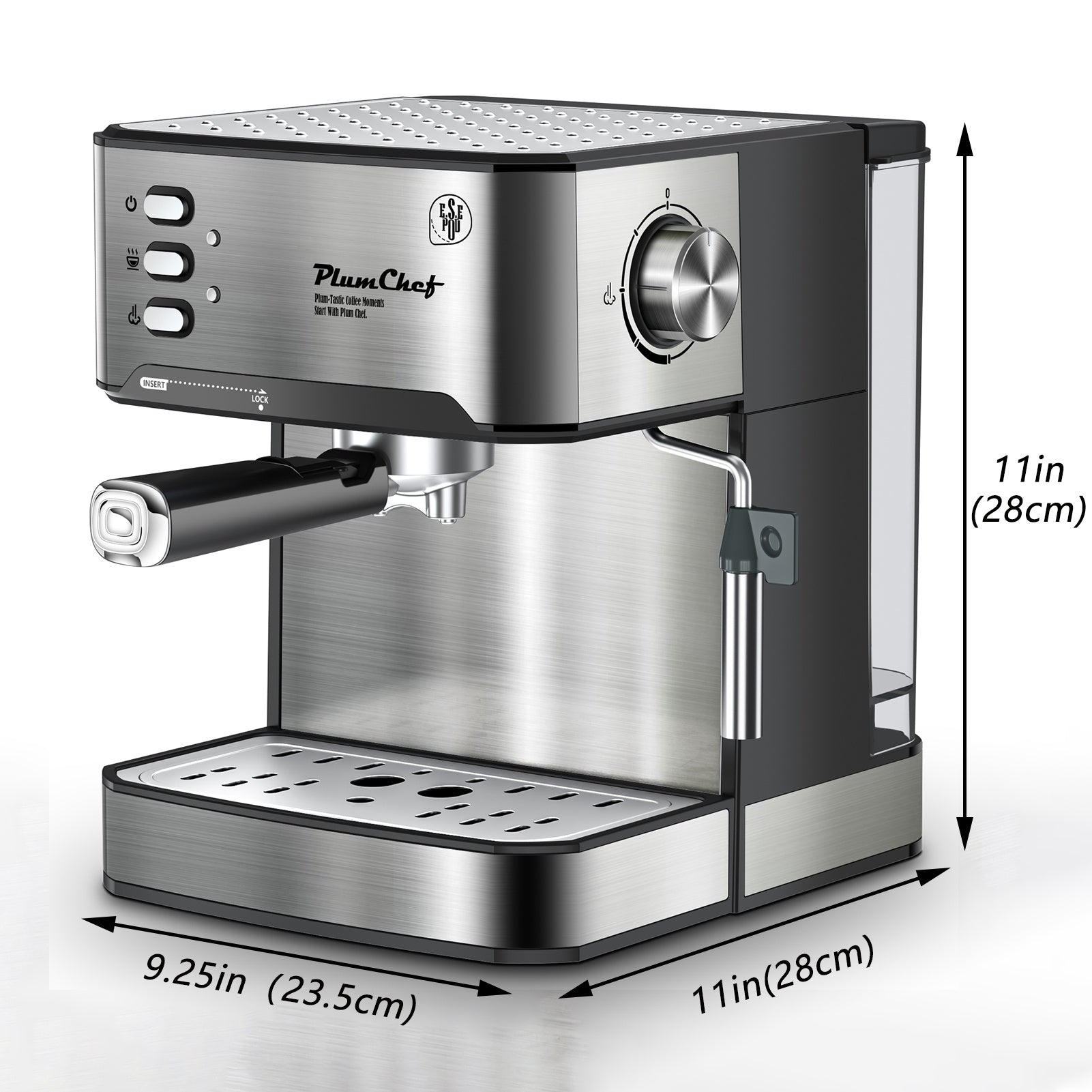 Professional 20-Bar Espresso Machine with Milk Frother & Pressure Gauge