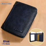 RFID Blocking Trifold Genuine Leather Wallets For Men, Top Layer Cowhide Vintage Short Multi Function Credit Card Holder, Money Clips With 2 ID Windows Valentine'S Day Gifts For Men - PulinGO