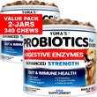 2-Pack Probiotics for Dogs with Digestive Enzymes – Prebiotics & Fiber Chews for Diarrhea, Gas & Constipation Relief