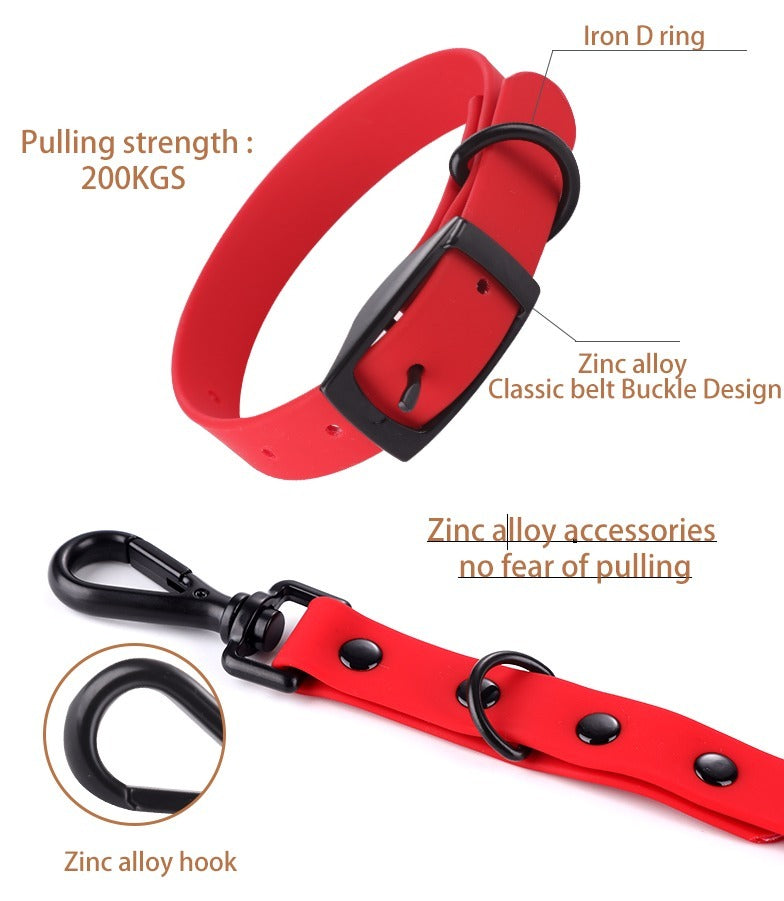 Pet Silicone Collar & Leash Set – Waterproof, Durable & Easy-to-Clean Dog Accessories for Small & Large Breeds