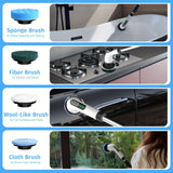 24 V Electric Spin Scrubber with Adjustable Handle & 8 Brush Heads – Adjustable Extension Handle, 2 Speed Settings for Bathroom, Kitchen, Car, Walls