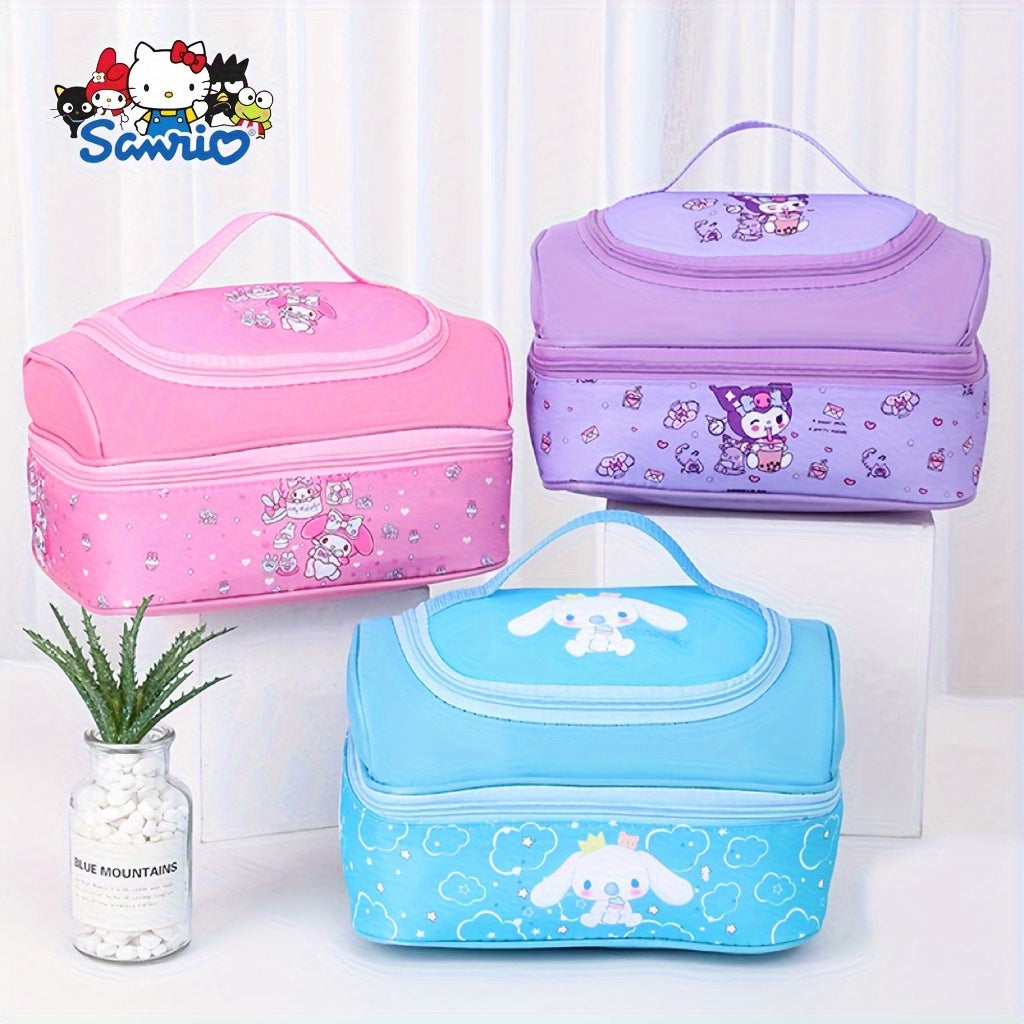 Pastel Duo-Color Insulated Lunch Bag – Large Double Size, Zipper Closure, Portable for Office & Outdoors