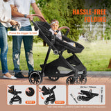 VEVOR Baby Stroller 👶 Foldable Infant & Toddler Travel System with Bassinet, Adjustable Backrest & Reversible Seat