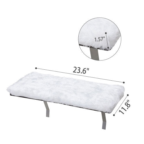 Wall-Mounted Cat Window Perch Seat – Upholstered MDF & Iron, White