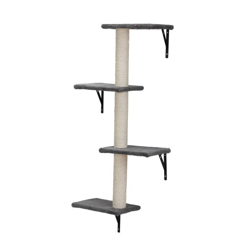 5-Piece Multi-Storey Wall-Mounted Indoor Cat Tree – Space-Saving Cat Furniture with Scratch Board & Climbing Platforms