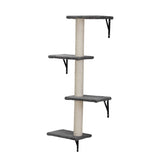 5-Piece Multi-Storey Wall-Mounted Indoor Cat Tree – Space-Saving Cat Furniture with Scratch Board & Climbing Platforms