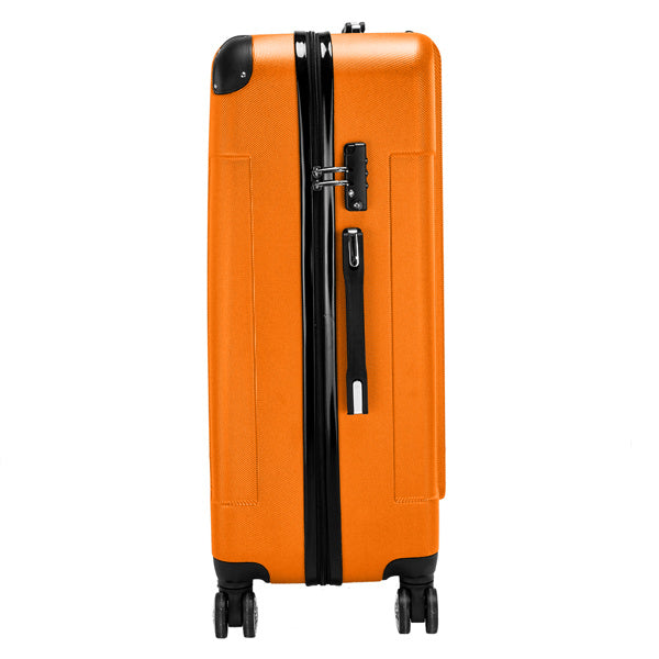 3-in-1 ABS Hard Shell Luggage Set – Lightweight Spinner Suitcases (20", 24", 28") – Orange