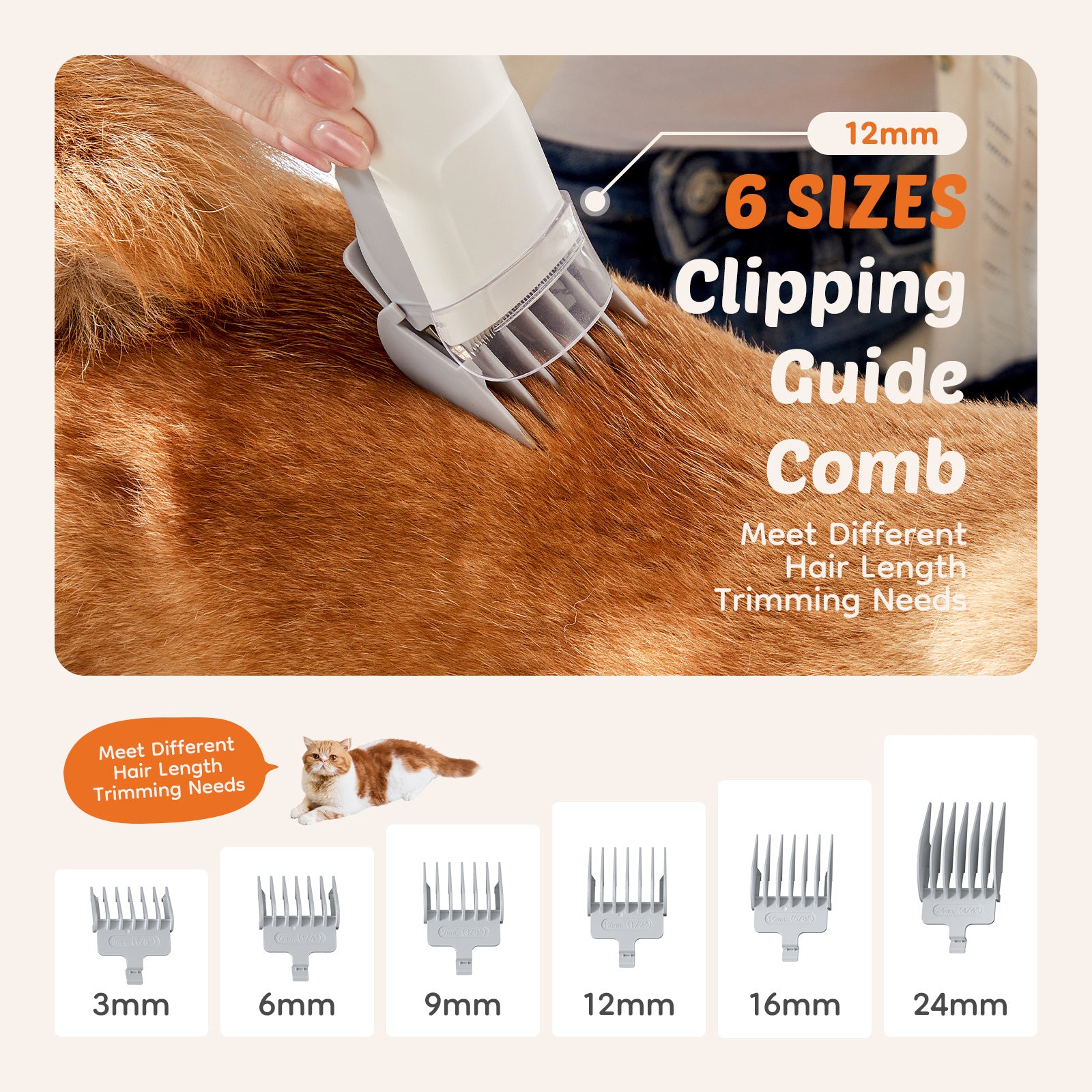 Low Noise Pet Hair Trimmer – Rechargeable Grooming Clippers for Dogs & Cats with Detachable Blades