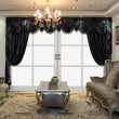 European Luxury All‑Black Velvet Curtains – Thick, Blackout Drapes for Villa Living Room & Dining Room (2 Panels)