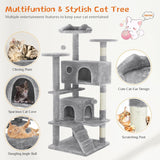 54" Cat Tree Tower – Multi-Level Activity Center with Sisal Scratching Posts, Plush Toys, Ladder & Resting Platforms