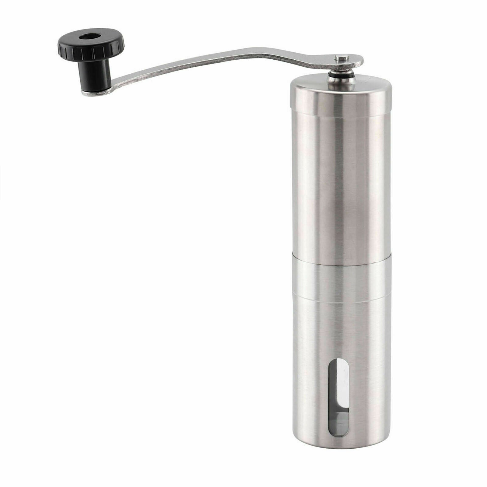 Hand Crank Pepper & Coffee Grinder – Stainless Steel Conical Burr Mill with Manual Crank, Adjustable Grind Settings, Portable Design