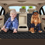 Dog Car Seat Cover – Waterproof & Scratchproof Rear Seat Protector with Dog Seat Belt for Cars, Trucks & SUVs