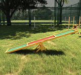 Wooden Dog Agility Seesaw – 71" Weather-Resistant Training & Exercise Equipment for Dogs, Outdoor Natural Wood Balance Board