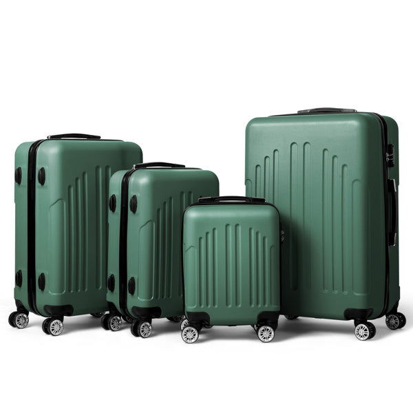 Vertical Stripe 4-in-1 Expandable Hard Shell Suitcase Set with Spinner Wheels & TSA Lock