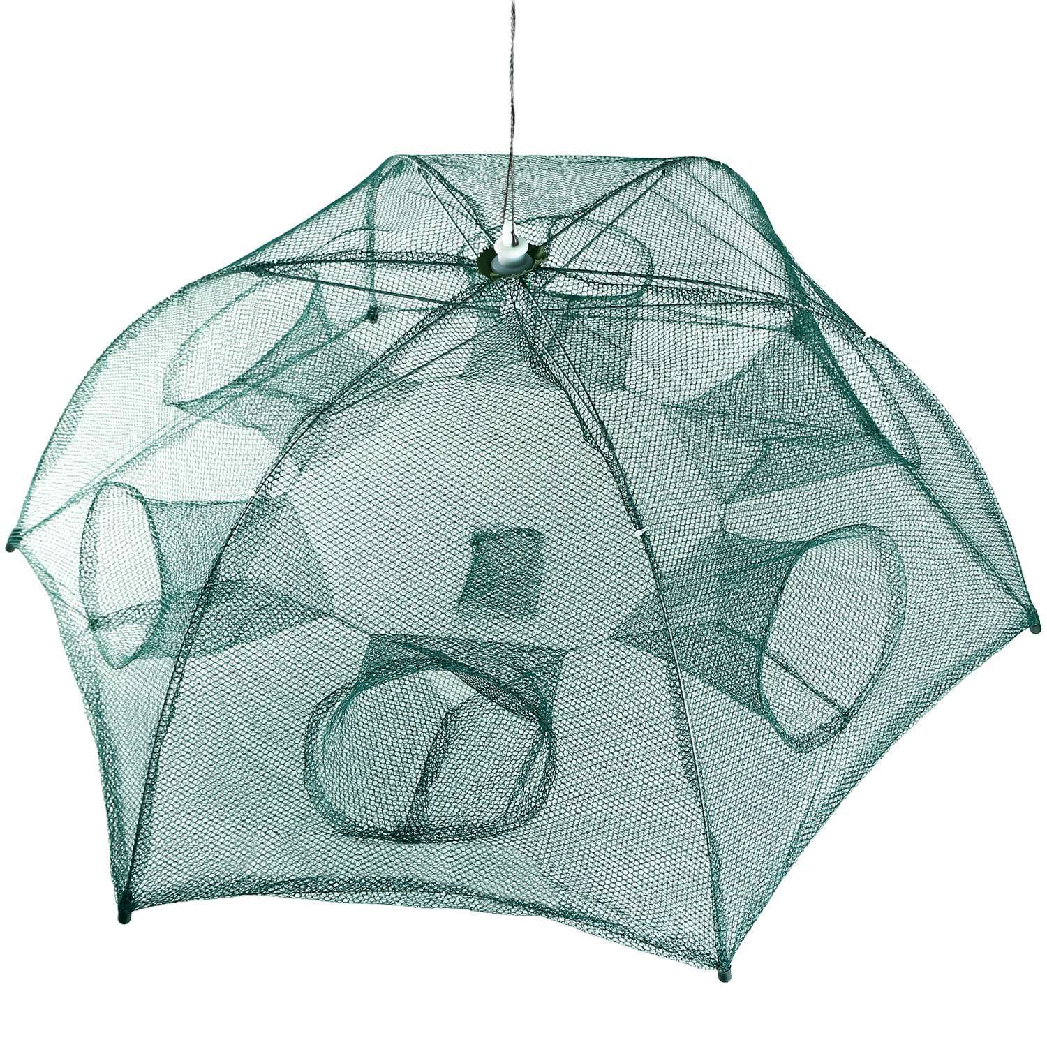 Foldable Fishing Bait Trap - 6-Hole Automatic Net for Shrimp, Crab, Minnow & Crawfish