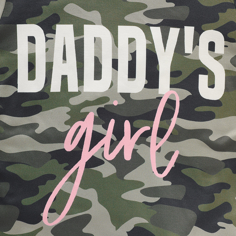 Toddler Girl Daddy’s Girl Father’s Day Outfit – Cute Letter Print Top with Matching Pants Set
