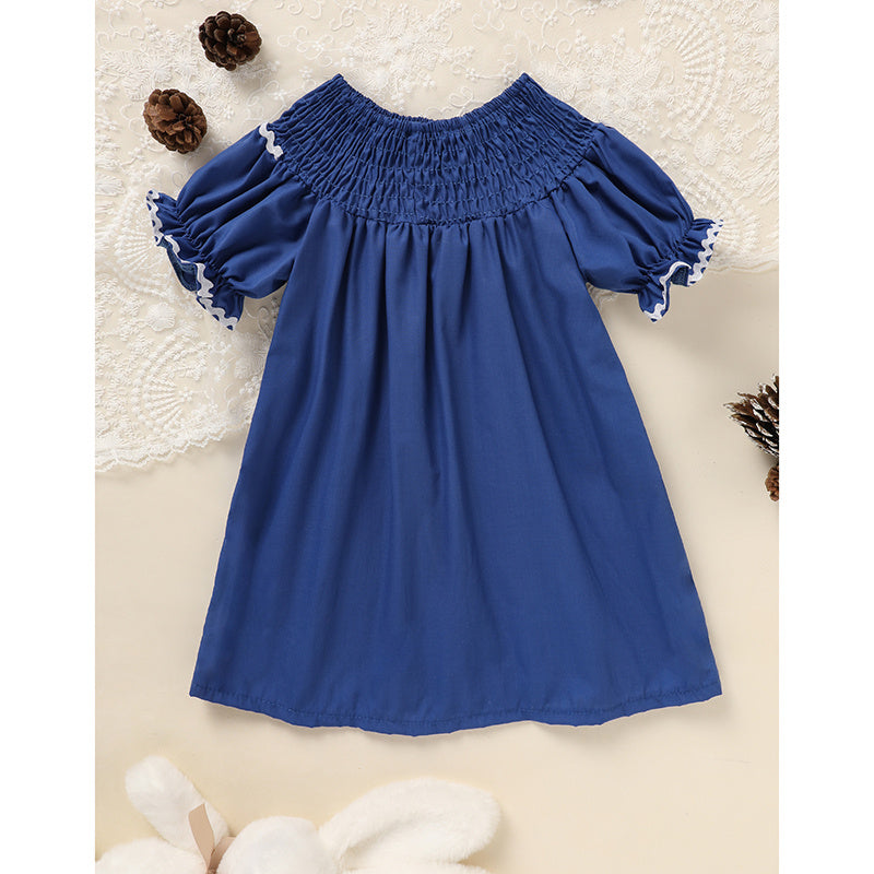 Toddler & Infant Girl Christmas Dress 🎄 Santa Embroidery Smocked Party Outfit