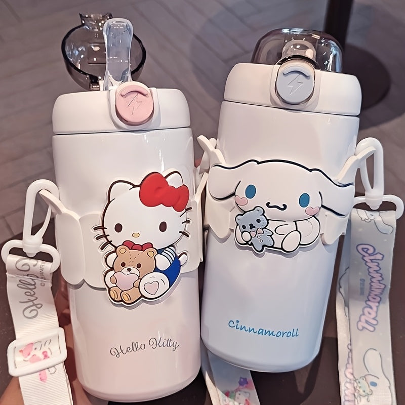 Sanrio Licensed 500 ml Insulated Stainless Steel Bottle – Cute Character Straw Bottle for Travel & Daily Use 🥤🎀