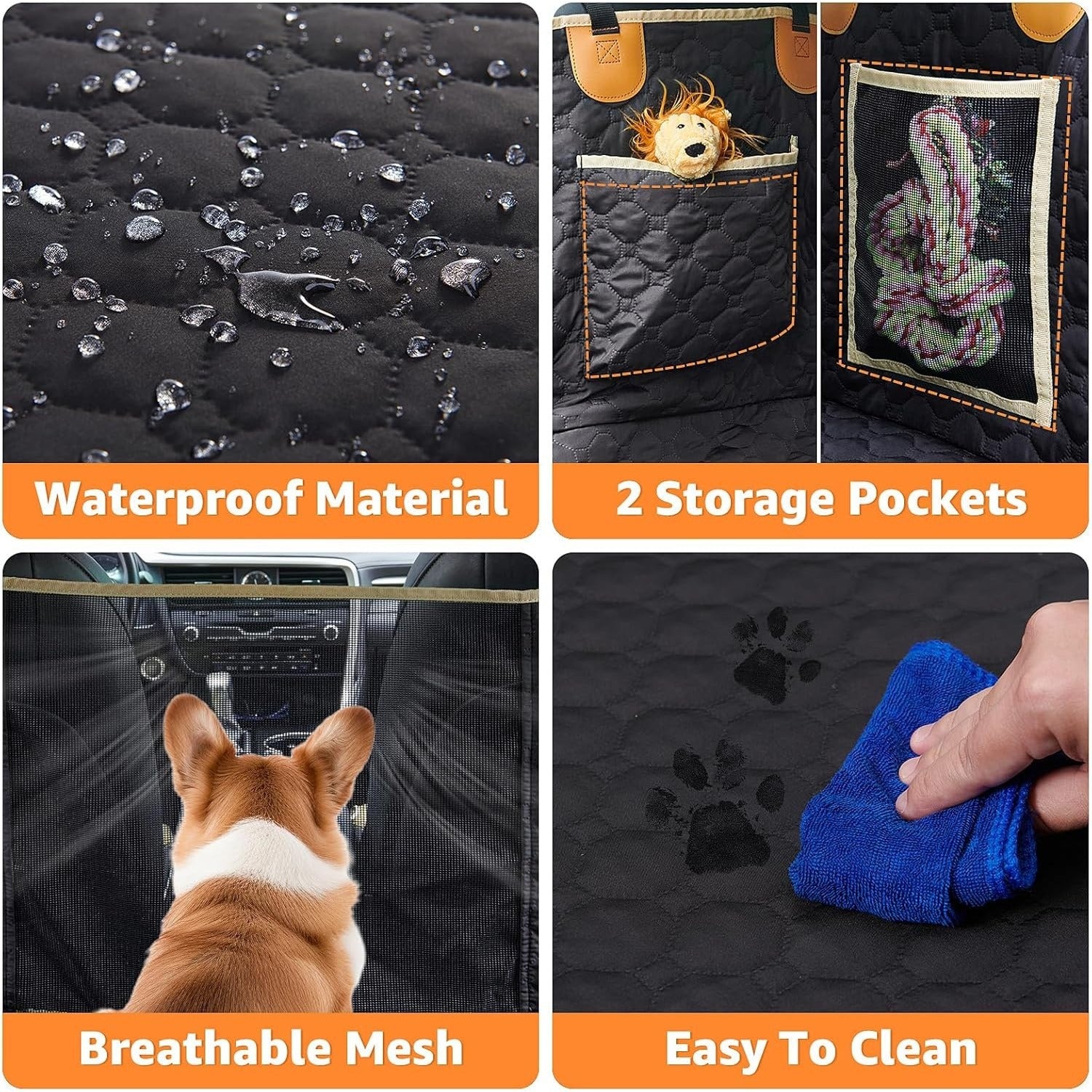 Back Seat Extender for Dogs – Waterproof Hammock-Style Car Seat Cover with Non-Slip Design for Cars & SUVs