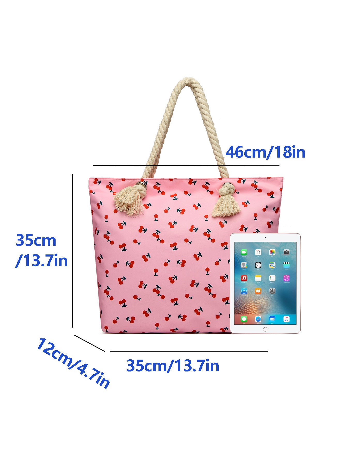Women’s Art Flower Pattern Beach Tote – Waterproof & Sandproof Large Capacity Bag