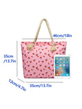 Women’s Art Flower Pattern Beach Tote – Waterproof & Sandproof Large Capacity Bag