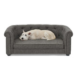 Contemporary Linen Pet Sofa – Rectangular Design with Arc-Shaped Backrest & Armrests