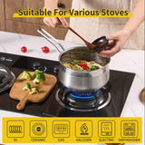 Wangyuanji 2.85 QT Non-Stick Stainless Steel Saucepan – Durable 304 SS Pot for All Cooktops