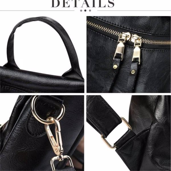 PU Leather Backpack for Women – Stylish Casual Daypack, Travel & School Bag with Multi-Pockets