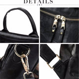 PU Leather Backpack for Women – Stylish Casual Daypack, Travel & School Bag with Multi-Pockets