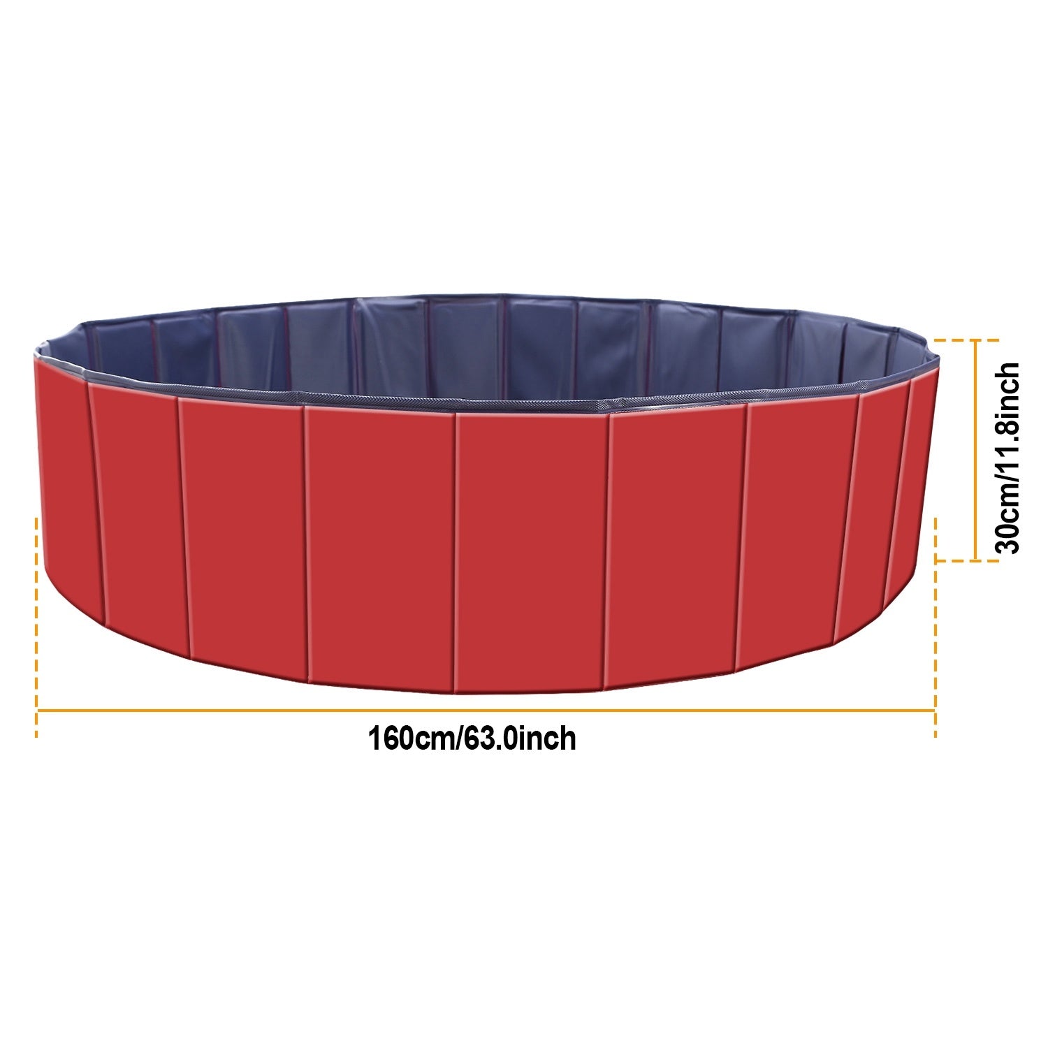 Foldable Pet Swimming Pool – 160×30 cm Heavy-Duty PVC Splash Pool for Dogs & Cats