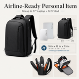 Premium 17" Business Laptop Backpack – Water-Resistant Work & Travel Bag with USB Charging