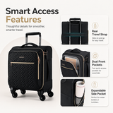 16-Inch Underseat Carry-On Spinner Luggage with TSA Lock & 360° Wheels