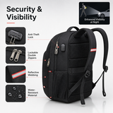 32L Anti-Theft Laptop Backpack – 17.3" Business Travel Backpack with USB Charging
