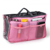 Women’s Travel Insert Handbag Organizer 👜 Multi-Pocket Makeup & Toiletry Purse Liner with Hand Strap
