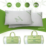 Bamboo Memory Foam Pillow – Cooling Shredded Memory Foam with Washable Bamboo-Blend Cover, Removable and Hypoallergenic