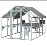 Outdoor Cat Room Fence – 110" Large Kitten Play Enclosure with Climbing Platform & Secure Wire Panels