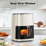 6-Quart Square Air Fryer with Viewing Window – 12-in-1 Multifunction Cookware with 400°F Max, Dishwasher-Safe Components