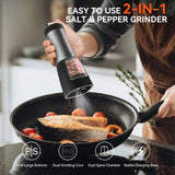 Rechargeable Electric Salt & Pepper Grinder Set with LED Light & Charging Base - PulinGO
