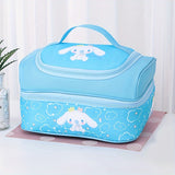 Pastel Duo-Color Insulated Lunch Bag – Large Double Size, Zipper Closure, Portable for Office & Outdoors