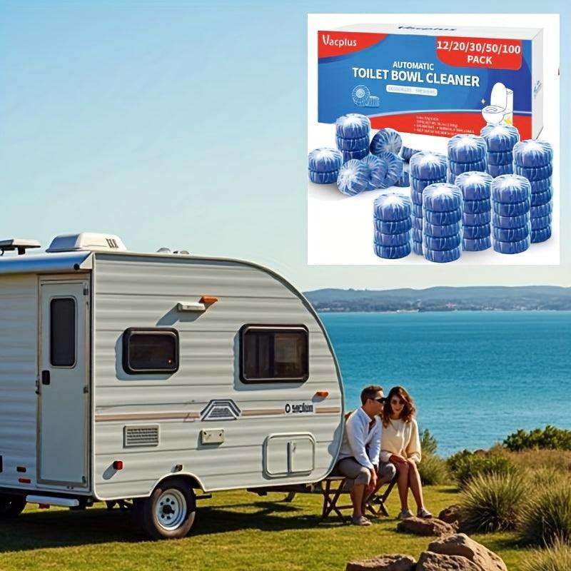 RV Toilet Cleaners - Powerful Automatic Deodorization, Embedded Toilet Treatment - Controls Odors, Decomposes Waste, Prevents Scaling And Rust, Suitable For Plastic Surfaces, Long-lasting Freshness For RV And Home Bathrooms - PulinGO