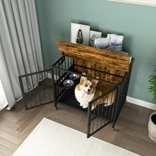 Modern Kennel Dog House – Indoor & Outdoor Pet House with Double Door Design and Removable Tray for Easy Cleaning