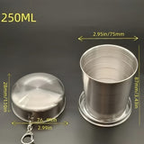 Stainless Steel Folding Cup – 250 ml Telescopic Camping Mug, Compact & Durable